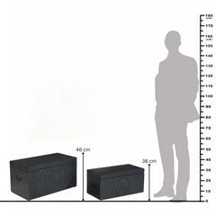 Carved Lace Wooden Trunk Set of 2