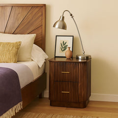 Reed Mango Wood Bedside Table