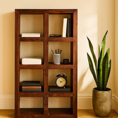 Kamdhenu Sheesham Wood 8-Hole Open Bookcase