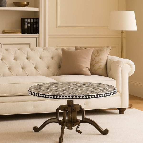 Maddox Adjustable Bone Inlay Coffee Table