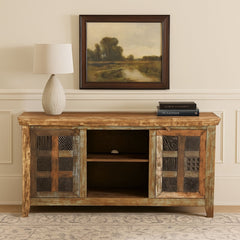 Print Block Rustic Mango Wood Entertainment Sideboard