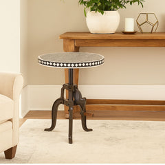 Maddox Adjustable Bone Inlay Side Table