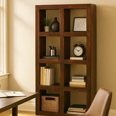Kamdhenu Sheesham Wood 8-Hole Open Bookcase
