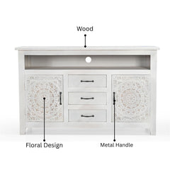Carved Lace Media Sideboard