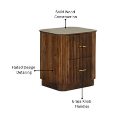 Reed Mango Wood Bedside Table