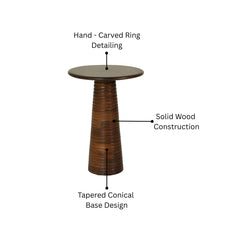 Contemporary Ribbed Wooden End Table