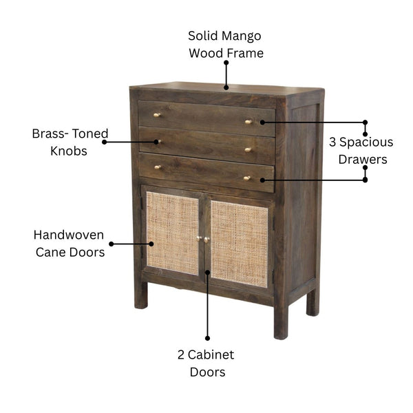 Rhys Mango Wood Cane Storage Chest