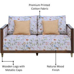 HC Two Seater Sofa – Elegant Printed Upholstery