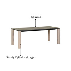 OAK 6-Seater Solid Wood Dining Table
