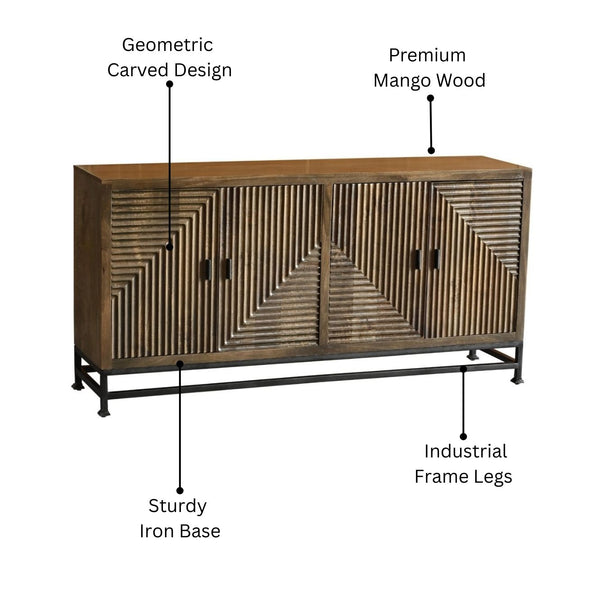 Esteban 4-Door Wooden Sideboard – Sleek Contemporary Design