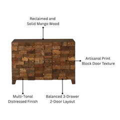 Omisha Maharani Print Block Storage Sideboard