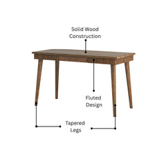Mango Wood Writing Desk with Fluted Detailing