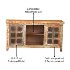 Print Block Rustic Mango Wood Entertainment Sideboard