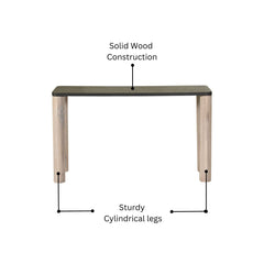 Oak Wood Console Table with Black Top