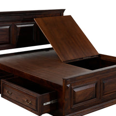 The Heritage Manor Sheesham Wood Drawers Storage Bed