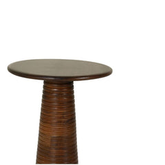 Contemporary Ribbed Wooden End Table