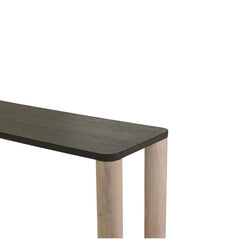 Oak Wood Console Table with Black Top