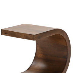 Modern Curved Solid Wood End Table