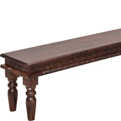 Lata Sheesham Wood Hand-Carved Dining Bench