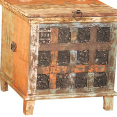 Print Block Multi-Tone Mango Wood Lamp Table