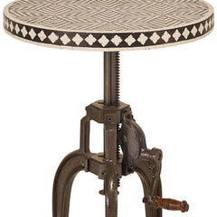 Maddox Adjustable Bone Inlay Side Table