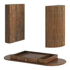 Mango Wood Writing Desk with Fluted Panel Legs