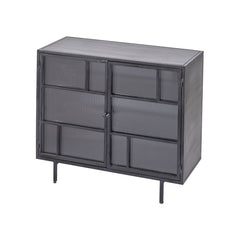 Fergus 2-Door Cabinet in Glass & Iron
