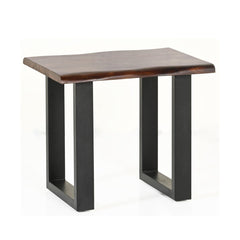 Sheesham Wood Lamp Table with Sleek Metal Legs