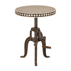 Maddox Adjustable Bone Inlay Side Table