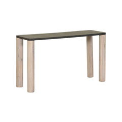 Oak Wood Console Table with Black Top