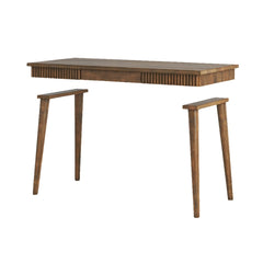 Mango Wood Writing Desk with Fluted Detailing