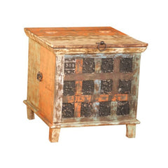 Print Block Multi-Tone Mango Wood Lamp Table
