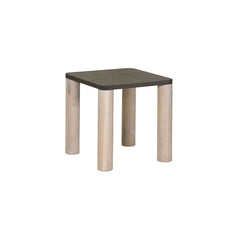 Oak Wood Lamp Table with Black Top