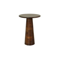 Contemporary Ribbed Wooden End Table