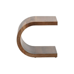 Modern Curved Solid Wood End Table