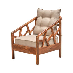 Blue City Single Seater Wooden Sofa