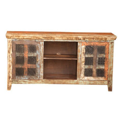 Print Block Rustic Mango Wood Entertainment Sideboard