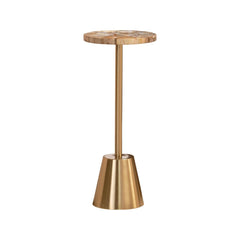 Luxora Metal End Table with Agate Stone Top