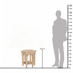 Scarlatti Carved Hexagonal Side Table