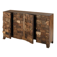 Lowell Reclaimed Wood 4-Door Print Block Sideboard