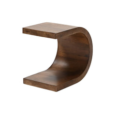 Modern Curved Solid Wood End Table