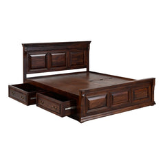The Heritage Manor Sheesham Wood Drawers Storage Bed