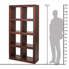 Kamdhenu Sheesham Wood 8-Hole Open Bookcase