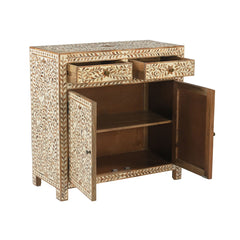 Verdi Bone Inlay Floral Pattern Cabinet