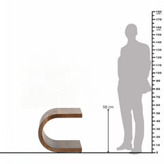Modern Curved Solid Wood End Table