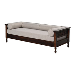 Classic Sheesham Wood Day Bed with Fabric Upholstery