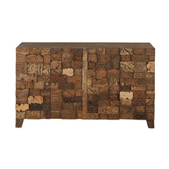 Lowell Reclaimed Wood 4-Door Print Block Sideboard