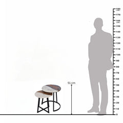 Drammen Sheesham Wood & Marble Nesting Table Set