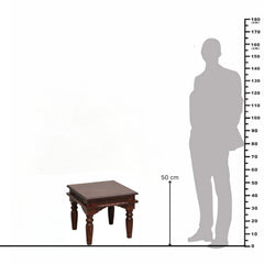 Lata Sheesham Wood Hand-Carved End Table