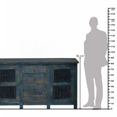Guru Rustic Blue Mango Wood Sideboard